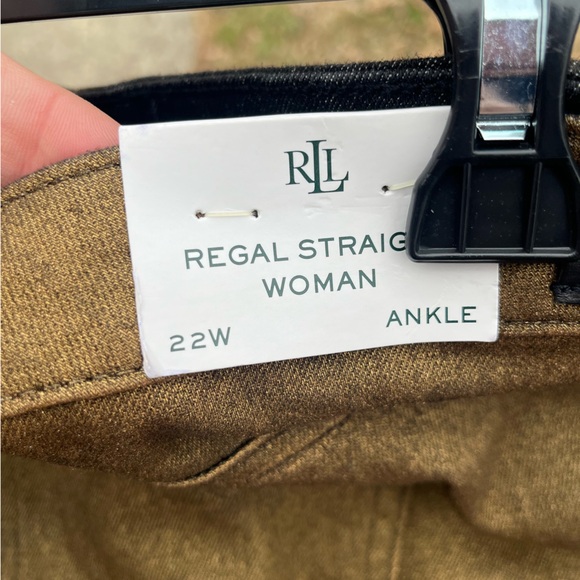 NEW Ralph Lauren Gold Pants Plus Size 22W Regal Straight High Rise Slim Straight - Picture 4 of 8